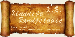 Klaudije Ranđelović vizit kartica